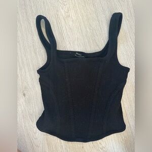 Black cropped fitted tank. Size small and never worn